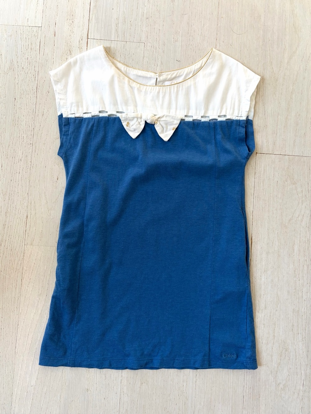 Chloe Blue and White Tee (girls size 6)